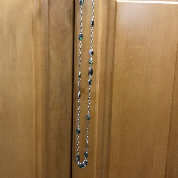 Lia Sophia Silver n aquamarinish tone necklace - Picture 4 of 5